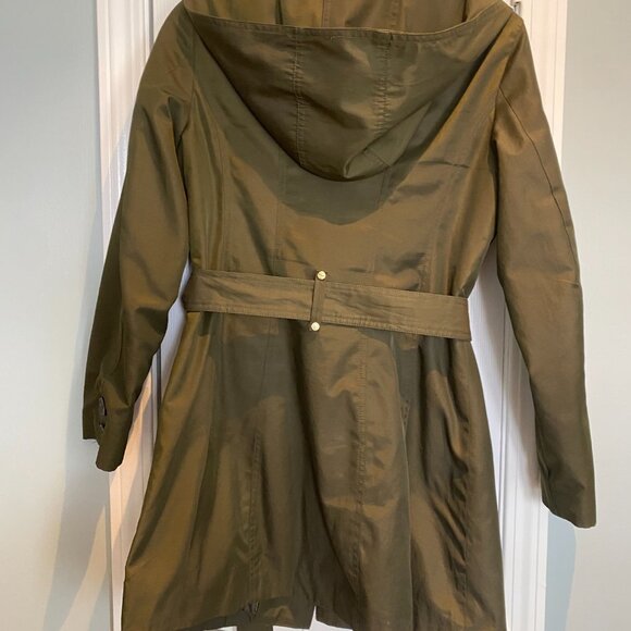 INC International Concepts Olive Green Belted Trench Coat – Size S - Picture 3 of 13